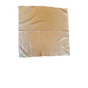 All Silk Beige Square Scarf Hand Rolled Hem Vintage